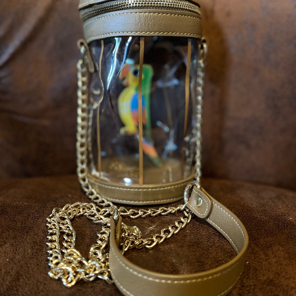 Disney EXCLUSIVE Tiki Parrot clear crossbody bag w/chain strap